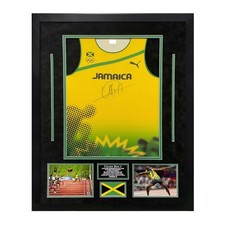 Usain Bolt Signed Autographed Jamaica Singlet Framed To 32x40 Icons picture