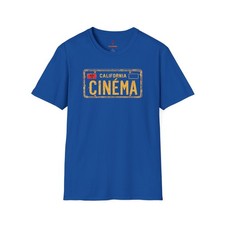 California Cinema License Plate T-Shirt | Vintage Road Sign Movie Design picture