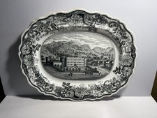 Historical Staffordshire Platter Penitentiary Allegheny Near Pittsburgh Ca. 1835 picture