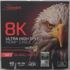 Rocketfish 15ft 8K Ultra High Speed HDMI 2.1 Certified Cable - RF-HG15N24 - NEW picture