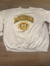 VTG 90s Tultex Ncaa Michigan Wolverines crewneck Pullover Sweatshirt Men’s XL picture