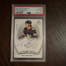 Upper Deck 2021-22 SP Authentic Trevor Zegras Ducks Future Watch Auto #406/999 picture