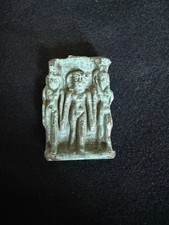 Ancient Rectangular Amulet Pendant with Raised Figure Relief Southeast Asia picture