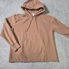 Athleta Womens Medium Retroplush II Hoodie Mauve Brown Fleece Lined Sweatshirt picture