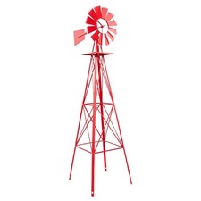 8FT Ornamental Windmill Garden Decoration Weather Vane Metal Wind Mill w/ 4 Legs picture