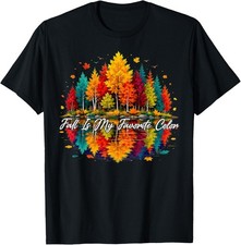 Vintage Autumn Leaves Funny Fall is My Favorite Color T-Shirt unisex T-Shirt picture