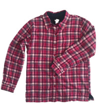 Vtg L L Bean Womens Shirt Shacket Large Red Plaid Fleece Lined 90s  picture