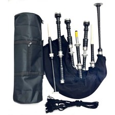 Professional Great Highland Bagpipes Silver Mounts Black Velvet Cover with Bag picture