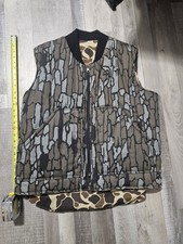 Vintage Wells USA Treebark Trebark Camo Reversible Insulated Vest Mens Large picture