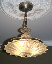 Antique frosted glass sunflower shade ceiling light fixture chandelier original picture