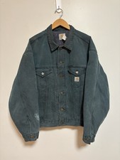 Vintage 90s Carhartt Detroit JB143 Blanket Lined Trucker Jacket Size XL picture
