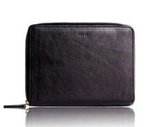 New luxe Black Leather planner VERSE perpetual calendar, zip closure, 6ring gold picture