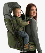 Luvdbaby Baby Backpack Carrier Green/Gray Hip Belt Pockets Back Support 40 lb picture
