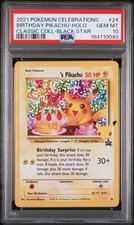 Pokemon PSA 10 Birthday Pikachu Holo Promo 2021 #24 Celebrations English picture