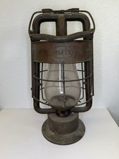 Antique DIETZ King Fire Dept Lamp Kerosene Oil Lantern Clear Globe Rustic Decor picture
