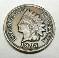 1897 P Indian Head Cent Penny  AVE CIRCULATED  **FREE SHIPPING** picture