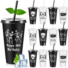 12 Pcs Gothic 30th Birthday Cups Death to My 20s Party Decorations Plastic Tu... picture