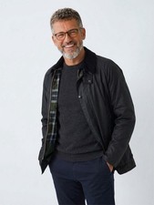 Barbour Men's  Short Lorden Waxed Jacket Size L  RETAIL $395 Navy picture