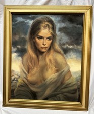 VTG 70s Girl of Valdarno Framed Print by Vinciata Joseph Wallace King Semi Nude picture