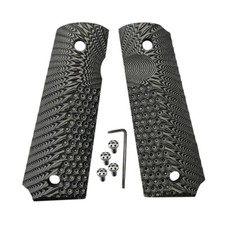 1911 Colt Full Size Grips G10 GreenGray + Dotted Fits Springfield Grip W/Screws picture