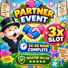 Monopoly Go Farmers Market partners event 3x Slot (24-48 hr) :- 80k full carry  picture