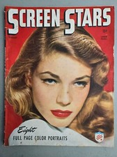 Screen Stars - Lauren Bacall Cover - February 1945 - Vintage Film Magazine picture