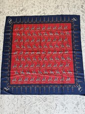 Hermes Les Artificiers Carre 90 Silk Scarf Red And Blue picture