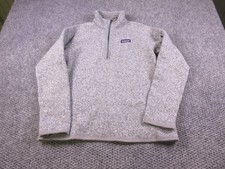 Patagonia Sweater Mens Large Gray Better Sweater 1/4 Zip Fleece Pullover Logo picture