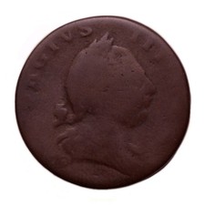 1773 Virgina Halfpenny Colonial Copper Coin Smooth Original picture