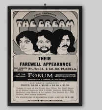 Cream Eric Clapton 1968 Los Angeles Forum Farewell Tour Concert Music  24x36 picture