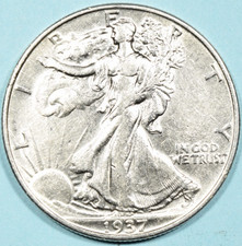 1937 Walking Liberty Half Dollar ~ UNC UNCIRCULATED ~ 90% Silver 50c picture