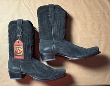 Los Altos Men's Black Suede Roper Cowboy Boots Size 14 EE New in Box picture