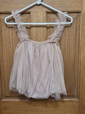 Easel Sheer Ruffle Strap Tank - Dusty Rose. Sz S. NWT picture