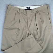 NWT Dockers Pants Mens 42x30 Khaki Tan D4 Relaxed Fit Pleated Chino 100% Cotton picture
