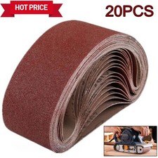 20PCS Belt Sander Sandpaper 3x21 Sanding Belts 40 60 80 120 150 240 400 Grit US picture