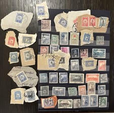 Turkey Used Stamps on Paper Handstamped Cancels Crescent Flags 1901-30 picture