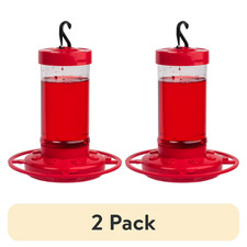(2 pack) First Nature Hummingbird Feeder, 16 oz, Red, Plastic picture