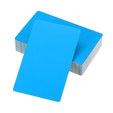 300Pcs Metal Business Cards Blank, 0.45mm Thick 3.4x2.1 Inch, Blue picture