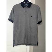 Vintage Polo Ralph Lauren Houndstooth Y2K Pima Cotton Polo Shirt Mens Medium picture
