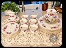 Vintage OLD Lavendar & Rose China  ROYAL ALBERT Dishes W Teacups ANTIQUES  picture