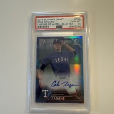 2016 Bowman Chrome Cole Ragans Blue Refractor Autograph /150 Auto PSA 10 picture