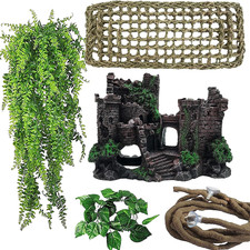 5 PCS Tank Accessories for Bearded Dragon Include Resin Classical Castle Reptile picture