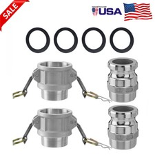 2 Pack Aluminum Camlock Fittings Type B & Type F Cam and Groove Hose Fittings A+ picture