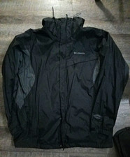 Columbia Men’s 2XL Black Nylon Full Zip Jacket Stand-Up Collar Logo 44