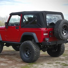 Kojem For 97-06 Jeep Wrangler TJ Soft top Sailcloth Replacement w/Tinted Windows picture