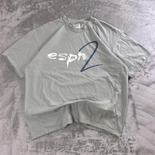 Vintage Y2K ESPN2 T-Shirt Men’s XL Gray Logo Graphic Tee Hanes Beefy-T picture