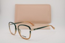 NEW CHLOE CH 0034O 012 BLUE GOLD BROWN AUTHENTIC EYEGLASSES 50-18 picture