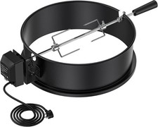 Upgrade Chrome Plated Steel Rotisserie Ring Kit for Weber 18 Inch Kettle Charc picture