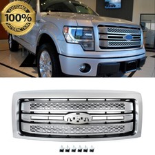 Brushed Satin Aluminum Front Grille For 2009-2014 Ford F-150 F150 Platinum picture