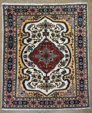 5x7 Vintage Ardebil Tribal Hand Knotted Wool Oriental Area Rug Ivory Boho picture